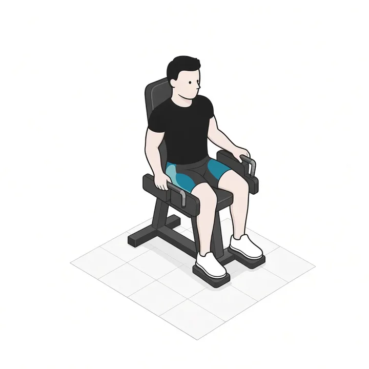Hip Abduction: animation of one repetition, working muscles highlighted