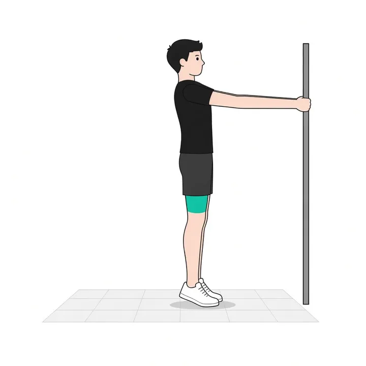 Sissy Squat: Animation einer Wiederholung, beanspruchte Muskeln hervorgehoben